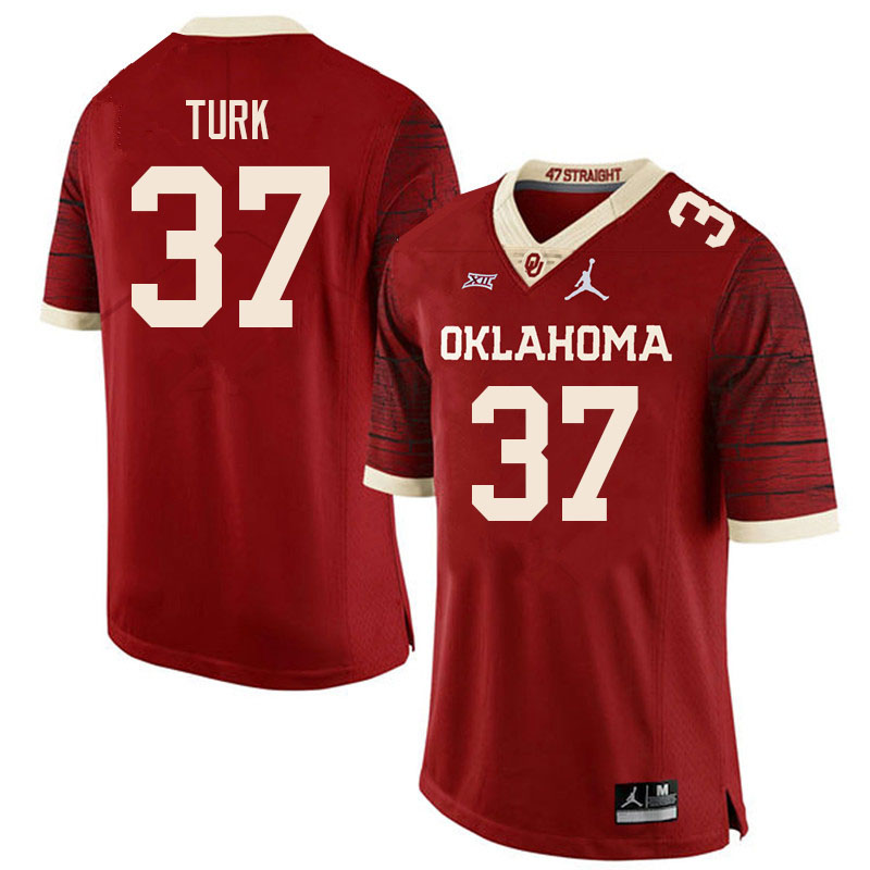 Men #37 Michael Turk Oklahoma Sooners College Football Jerseys Sale-Retro